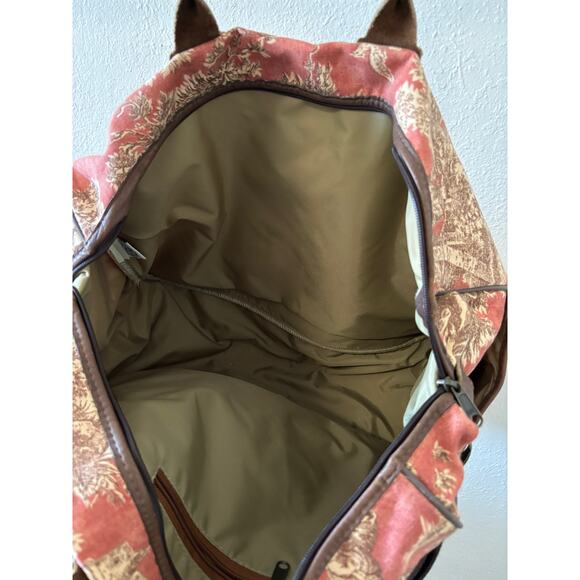 VTG Accessories Unlimited Travel Duffel Bag Tote Cosmetic Case Tapestry Leather - Picture 4 of 9